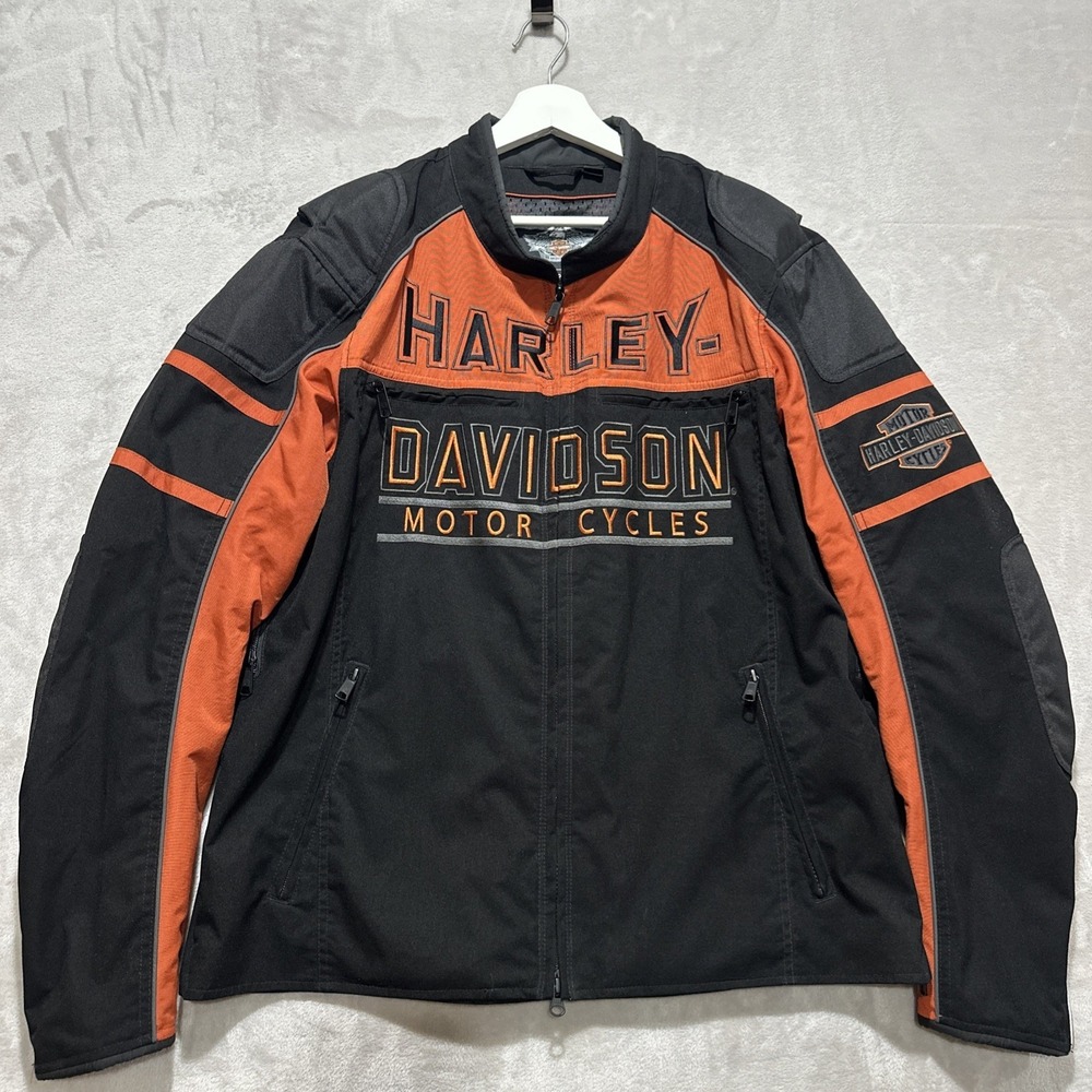 Harley-Davidson Gastone Colorblocked Riding Jacket Men's XL Black Zip Front Logo